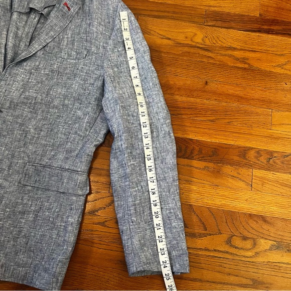 Untuckit blue linen blazer size 40R - Picture 6 of 7